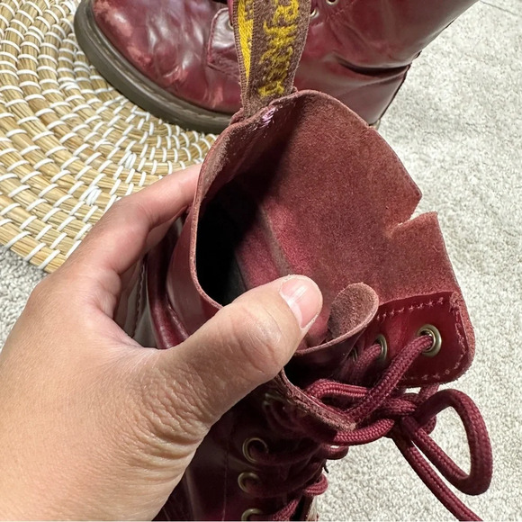 Dr. Martens Women’s Pascal Cherry Shiraz Buttero Leather 8-Eye Boots Size 6 - Picture 10 of 16